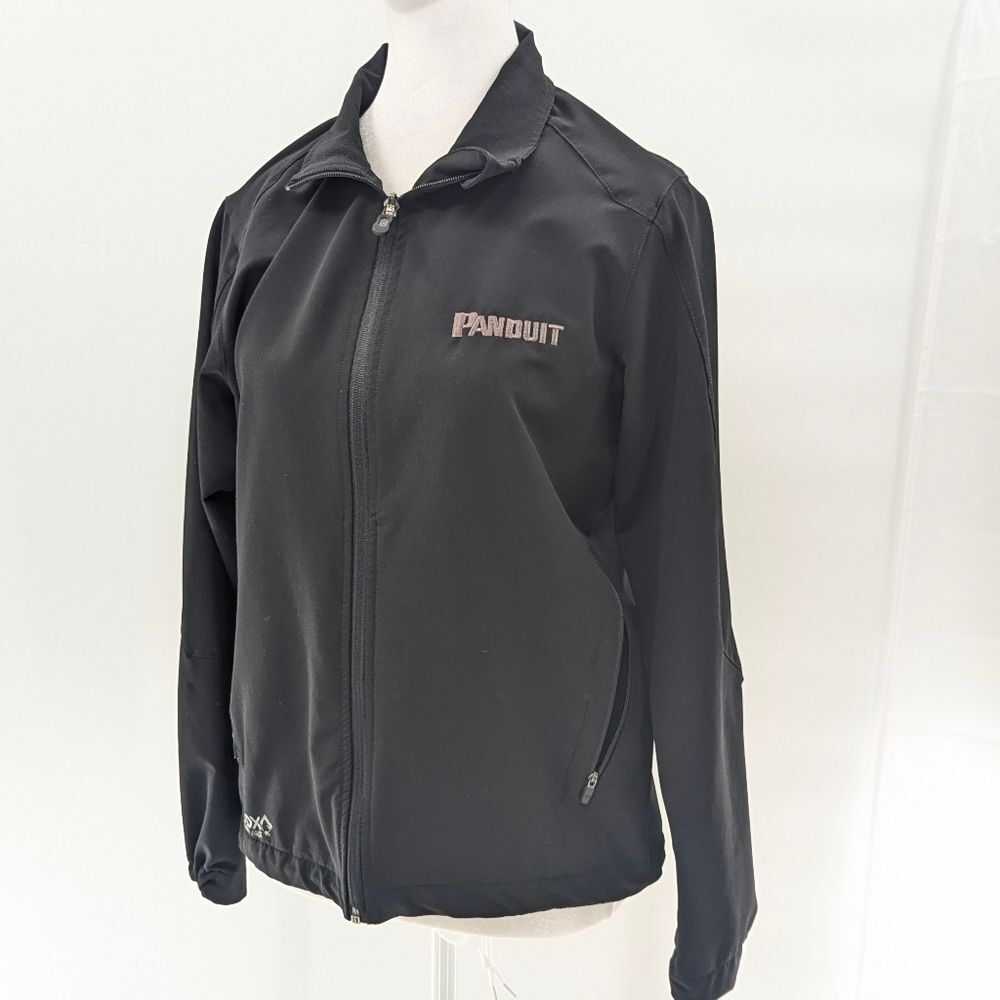 DDX Dri-Duck Women's Black Zip Up Raincoat Jacket Panduit Logo Size Medium